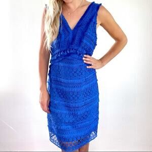 Sam Edelman Royal Blue Fringe Tassel Sleeveless Beach Party Dress Size 6 NWT